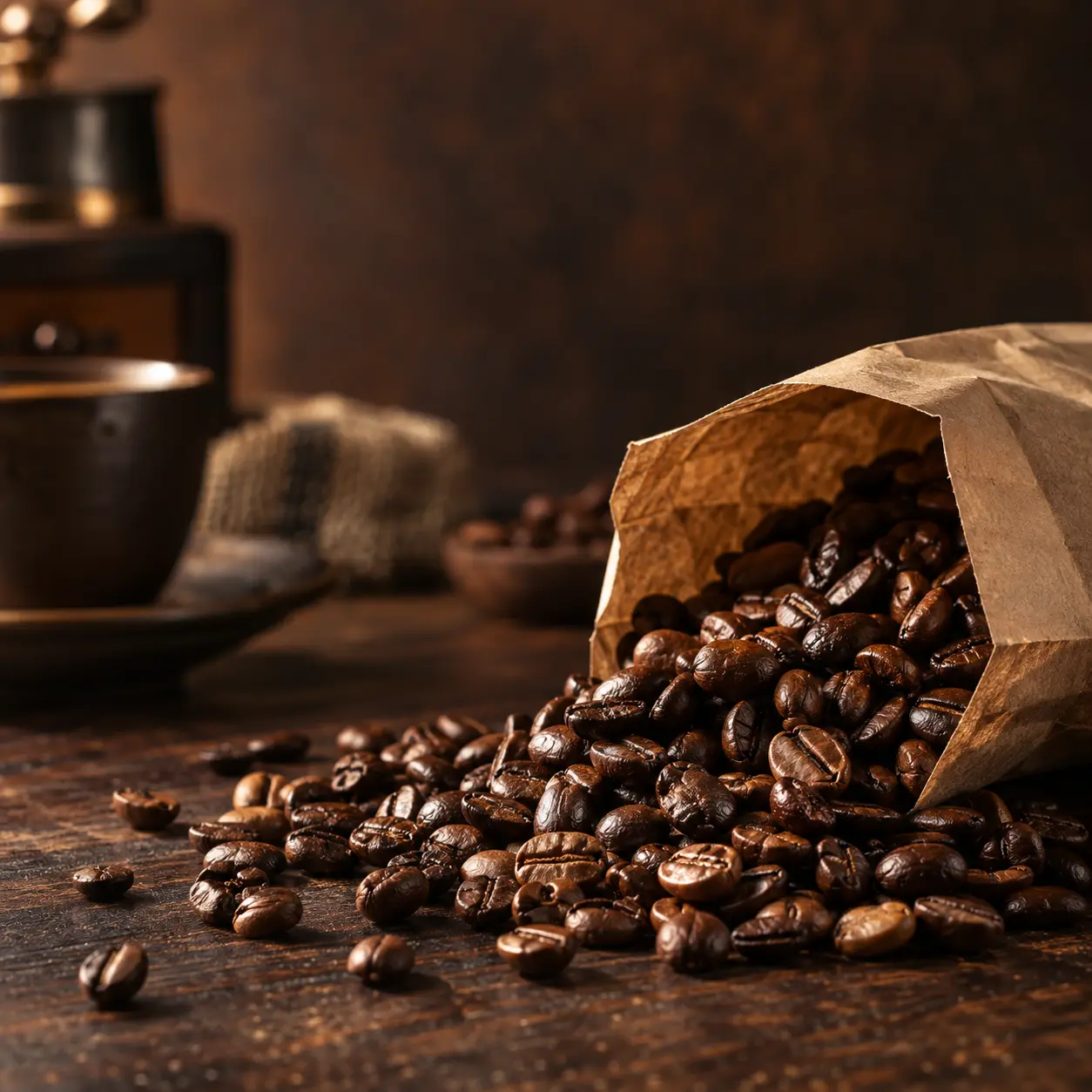 Fresh roasted coffee beans